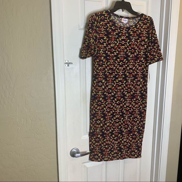 LuLaRoe Women Dress, NEW Julia Stretch Fitted Knee Length Aztec Print, Size S - Picture 3 of 9